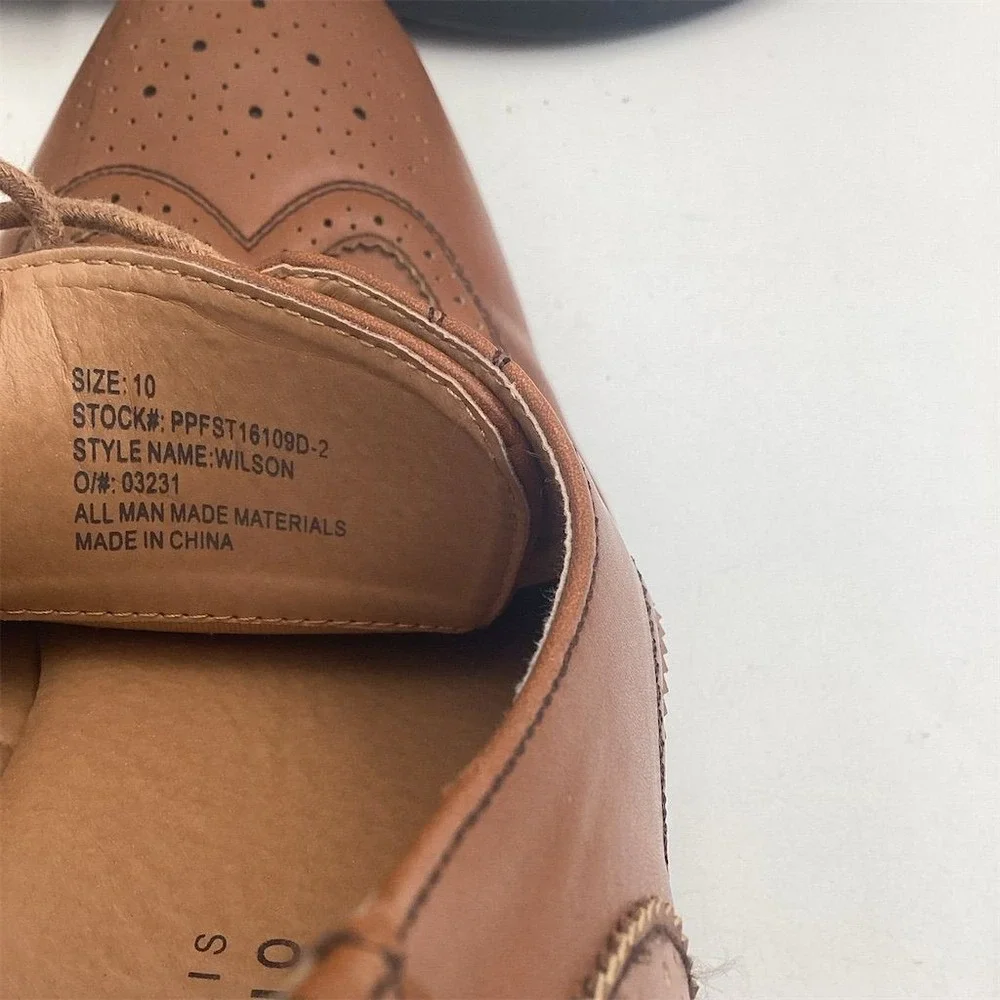Perry Ellis Portfolio Men's Brown Oxford Dress Shoes‎ Size 10 Wingtip